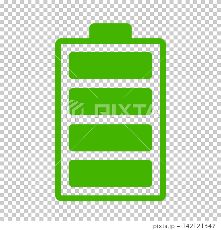 ●電池充電・残量マークのシンプルなアイコンイラスト:緑002 ●電池充電・残量マークのシンプルなアイコンイラスト:緑002 142121347