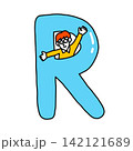 アルファベット　R　イラストレーションフォント 142121689