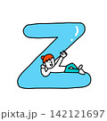 アルファベット　Z　イラストレーションフォント 142121697