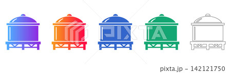 Water Storage Tank Vector Illustration Set Water Storage Tank Vector Illustration Set 142121750