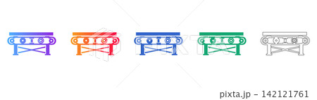 Heavy Duty Industrial Conveyor Vector Icons Heavy Duty Industrial Conveyor Vector Icons 142121761