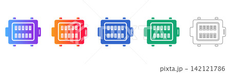 Electronic Component Terminal Block Icons Electronic Component Terminal Block Icons 142121786