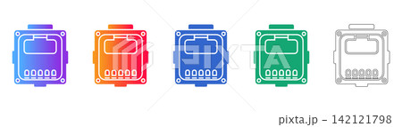 Electronic Metering Device Icons with Gradient Effects Electronic Metering Device Icons with Gradient Effects 142121798