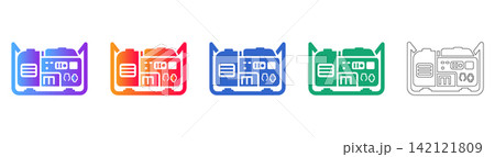 Industrial Generator Engine Vector Icons Industrial Generator Engine Vector Icons 142121809