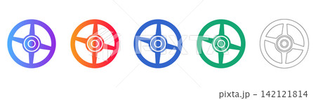 Industrial Wheel Gear Vector Icons 142121814