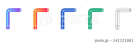 Set of Five Allen Key Icons Vector Illustration 142121861