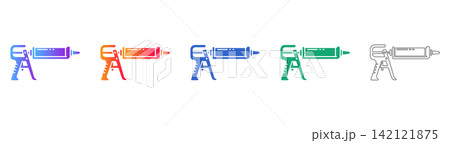 Caulking Gun Icons in Gradient and Line Art Caulking Gun Icons in Gradient and Line Art 142121875