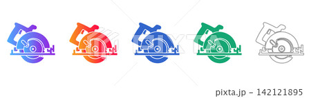 Circular Saw Power Tool Vector Icons Circular Saw Power Tool Vector Icons 142121895
