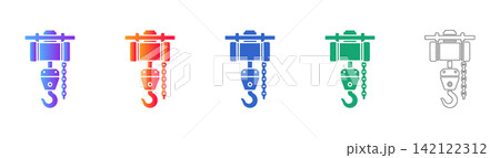 Industrial Overhead Crane Hook Icon Set Industrial Overhead Crane Hook Icon Set 142122312
