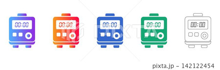 Digital Timer Vector Icon Set 142122454