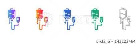 Medical IV Drip Set Vector Icon Collection Medical IV Drip Set Vector Icon Collection 142122464