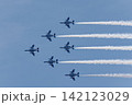 晴れ渡る空を飛行するブルーインパルスの航空ショー 142123029