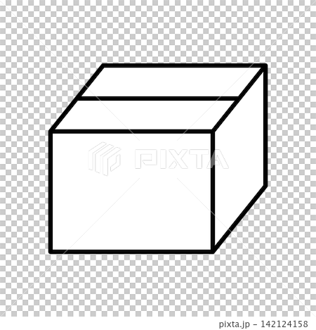 シンプルなダンボール箱のイラスト シンプルなダンボール箱のイラスト 142124158