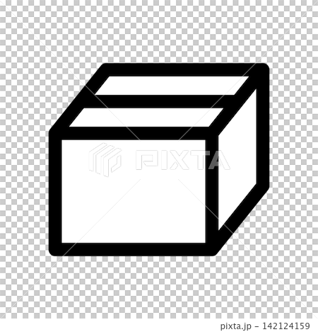 シンプルなダンボール箱のイラスト シンプルなダンボール箱のイラスト 142124159