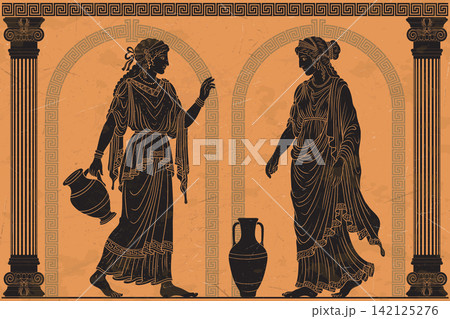 Vector Greek women. 142125276