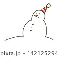 笑顔の雪だるま 142125294