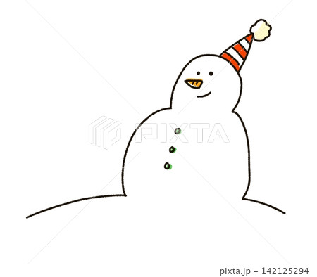 笑顔の雪だるま 142125294
