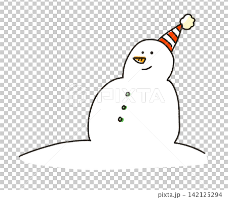 笑顔の雪だるま 142125294