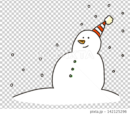 Illustration of cute snowman Illustration of cute snowman 142125296