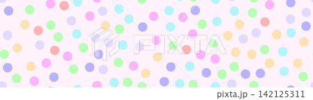Polka dot seamless pattern in pastel colors for wallpaper, textile, wrapping paper and festive packaging. Vector illustration texture abstract background Polka dot seamless pattern in pastel colors for wallpaper, textile, wrapping paper and festive packaging. Vector illustration texture abstract background 142125311