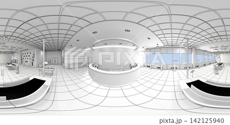spherical panorama of the interior, 3D illustration, render spherical panorama of the interior, 3D illustration, render 142125940
