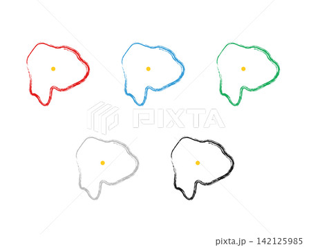 県庁入りデザイン地図_山梨県_筆描き 県庁入りデザイン地図_山梨県_筆描き 142125985