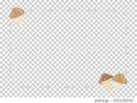 Cute autumn mushroom frame, brown 142126142