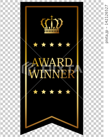 Luxurious award emblem in black and gold Luxurious award emblem in black and gold 142126527