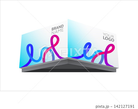 Advertising billboard advertising large horizontal screen MOCKUP for advertising 142127191