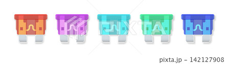 Electric fuse circuit Vector breaker box illustration. Vector safety device for home electrical protection systems. Energy control equipment isolated on white background. 142127908