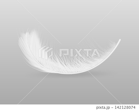 Falling down 3d realistic fluffly feather illustration 142128074
