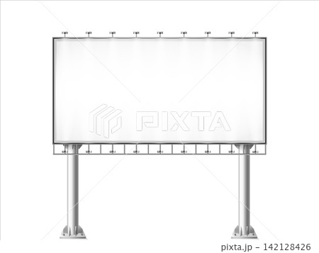 Mockup of Blank billboard with two legs. Mockup for advertisement and design Mockup of Blank billboard with two legs. Mockup for advertisement and design 142128426
