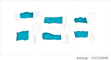 Paper hole with torn edges design template. torn paper fragment collection 142128440