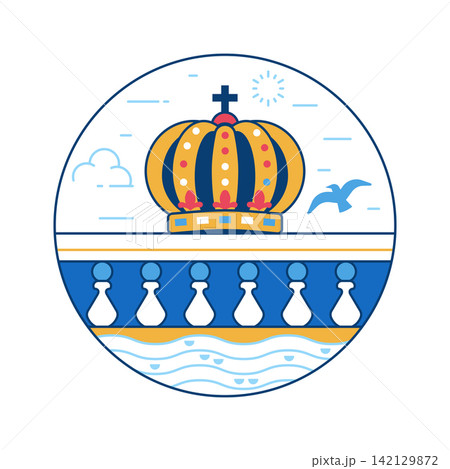 Skeppsholm Bridge Stockholm Landmark Line Icon Skeppsholm Bridge Stockholm Landmark Line Icon 142129872