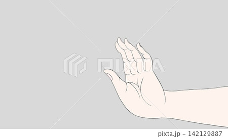 美しい手の表情、手のイラスト 142129887