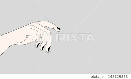 美しい手の表情、手のイラスト 142129888