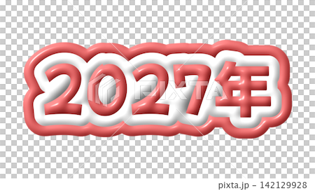 Red 3D letters for 2027 142129928