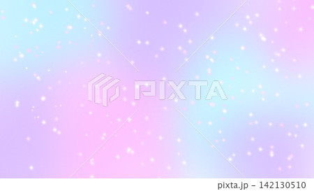 キラキラ輝くパステルグラデーションのゆめかわ背景 横長 16:9 142130510