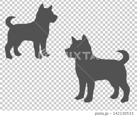 Cute pet dog silhouette Cute pet dog silhouette 142130533