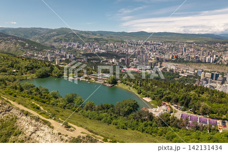 Aerial View of Turtle Lake and Tbilisi Cityscape Aerial View of Turtle Lake and Tbilisi Cityscape 142131434