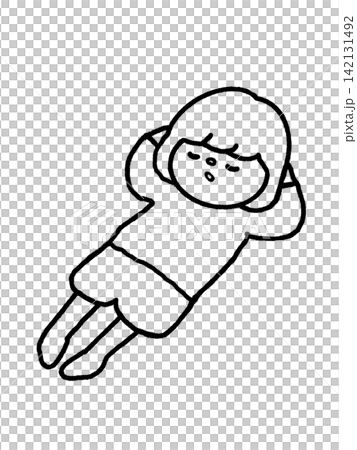 A cute little girl lying down and taking a nap. A cute little girl lying down and taking a nap. 142131492