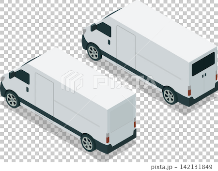Transport van isometric rear view Transport van isometric rear view 142131849
