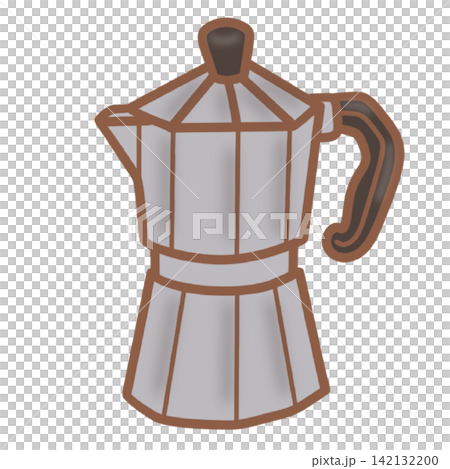 Italian moka pot espresso maker stove top coffee brewer cafe equipment sticker print visual graphic clipart artwork design icon element illustration Italian moka pot espresso maker stove top coffee brewer cafe equipment sticker print visual graphic clipart artwork design icon element illustration 142132200