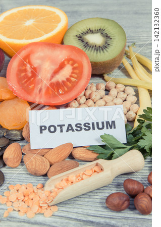 Healthy eating containing natural potassium, vitamin K, minerals and fiber Healthy eating containing natural potassium, vitamin K, minerals and fiber 142132360