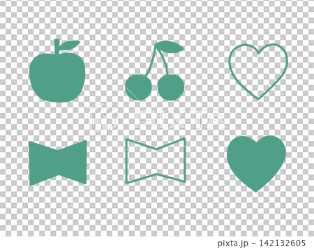Hand-drawn style girly icon, illustration_green Hand-drawn style girly icon, illustration_green 142132605