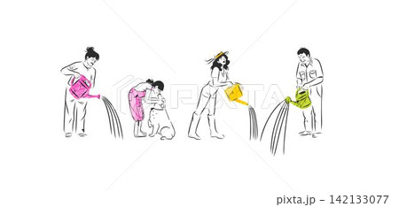 People Gardening with Dog, Gardeners Watering Plants in Home Garden, Pet Friendly Outdoor Lifestyle and Sustainable Gardening Vector Illustration People Gardening with Dog, Gardeners Watering Plants in Home Garden, Pet Friendly Outdoor Lifestyle and Sustainable Gardening Vector Illustration 142133077