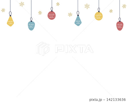 北欧風クリスマスフレームのイラスト素材 142133636