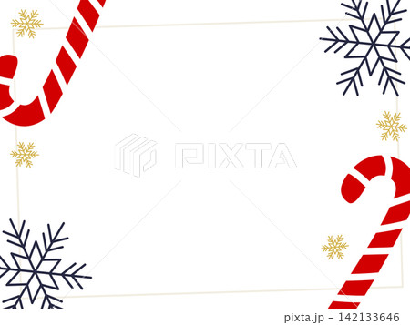 北欧風クリスマスフレームのイラスト素材 北欧風クリスマスフレームのイラスト素材 142133646