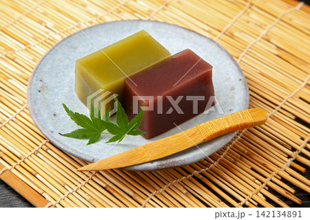 小倉と抹茶の水羊羹 小倉と抹茶の水羊羹 142134891