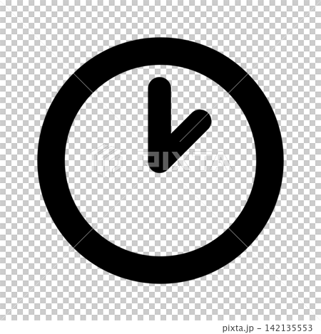 Simple analog clock illustration icon Simple analog clock illustration icon 142135553